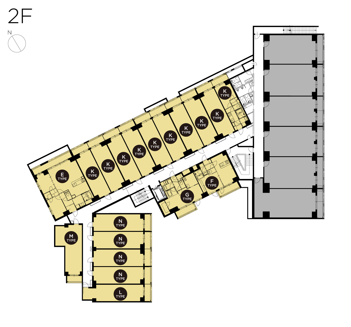 賃貸複合施設CONTRAL nakameguro（コントラル中目黒）の2階図面