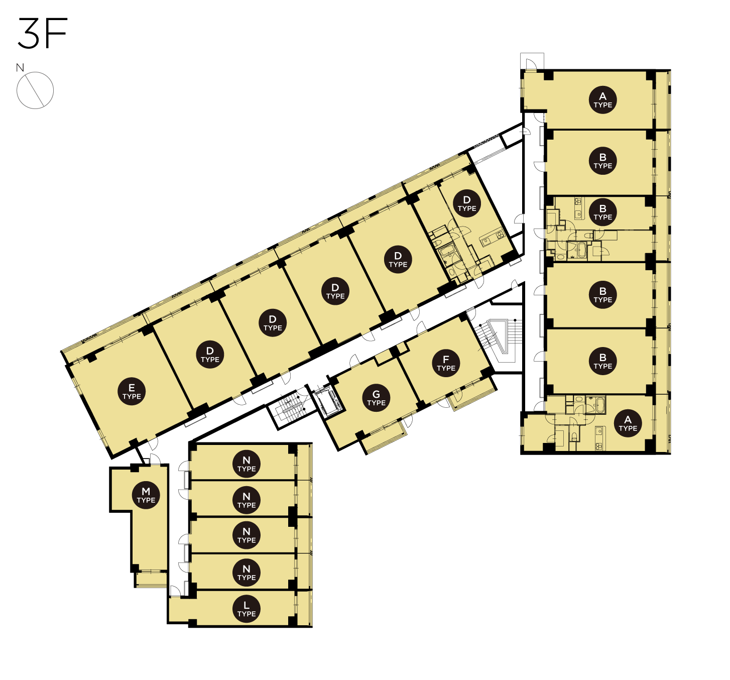 賃貸複合施設CONTRAL nakameguro（コントラル中目黒）の3階図面